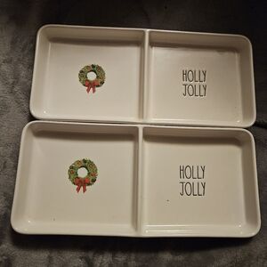 Rae dunn Christmas trays